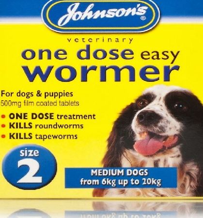 Johnson`s Pet Johnsons Easy One Dose Wormer for Medium Dogs