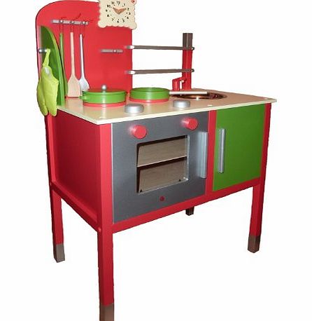 Jolas Wooden Cooker and Kitchen With Pans, Utensils and Accessories: Childrens Wooden Cooker / Wooden Kitchen Suitable for Boys and Girls from 3 years  