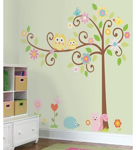 Roommates Repositionable Childrens Wall Stickers - Scroll Tree