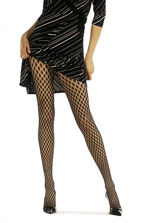 Ladies 1 Pair Jonathan Aston Diamond Ripple Tights Chocolate