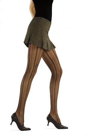 Ladies 1 Pair Jonathan Aston Herringnet Tights Chocolate