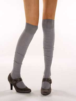 Ladies 1 Pair Jonathan Aston Plain Rib Over The Knee Sock In 3 Colours Storm
