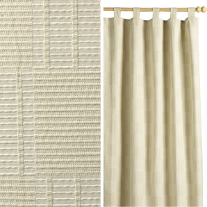 Jonelle Boundary Tab Top Curtains- Natural- W195 x D228cm