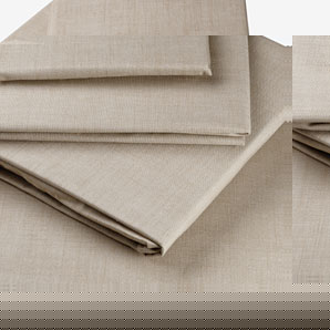 Jonelle Linen Look Cotton Fitted Sheet- Double- Stone