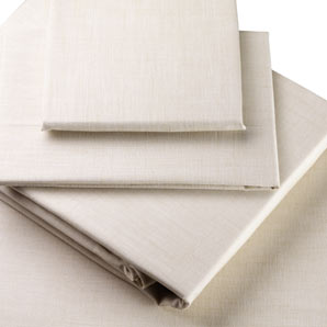 Linen Look Cotton Fitted Sheet- Limestone- Single