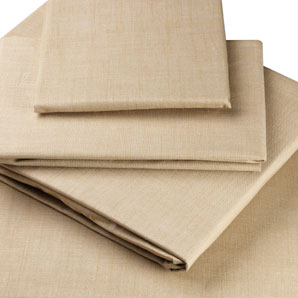 Jonelle Linen Look Cotton Flat Sheet- King-Size- Flax