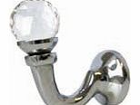 Operetta Chrome Clear Crystal Ball End Tieback Hook - Pair