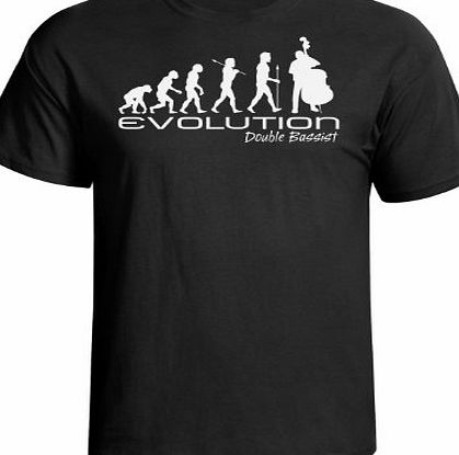 jonny cotton Evolution of a double bassist mens bass music funny unique gift present t shirt Black shirt white pr