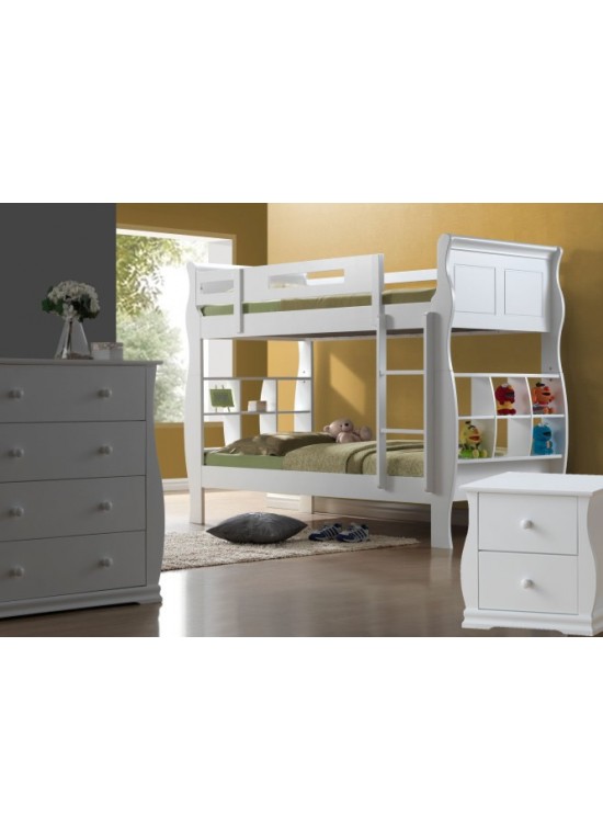Joseph International Joseph Oasis Bunk Bed 3 Piece Roomset-White