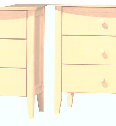 Natural Wood Bedside Cabinet
