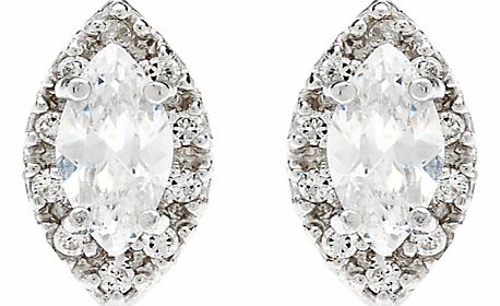 Jou Jou Sterling Silver Navette Cubic Zirconia