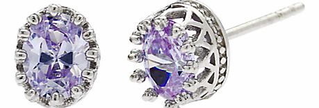 Jou Jou Sterling Silver Oval Cubic Zirconia Stud