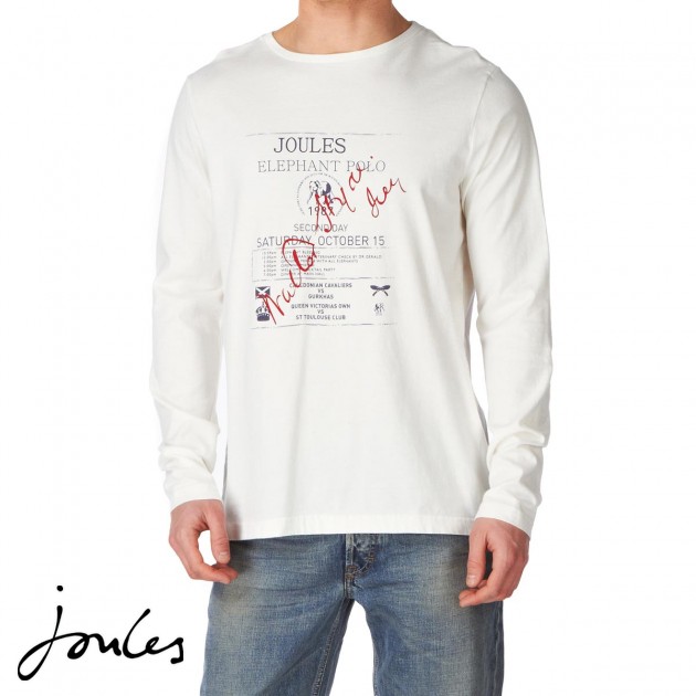 Joules Mens Joules Calthorpe Long Sleeve T-Shirt - Creme