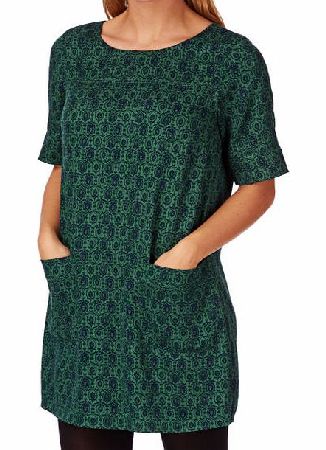 Womens Joules Etty Dress - Green Damask