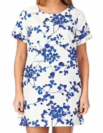 Womens Joules Inaya Dress - Cream/ Navy