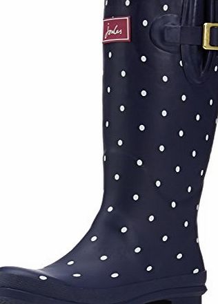 Joules Womens Welly Print Knee-High Boots, Navy Spot, 5 UK