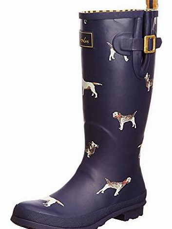 Joules Womens Welly Print Wellington Boots R_WELLYPRINT Navy Dog 6 UK, 39 EU, 8 US