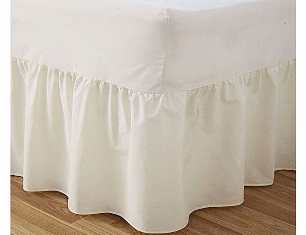 Love2Sleep 50:50 POLY COTTON : COTTON RICH QUALITY CREAM VALANCE SHEET - DOUBLE BED SIZE