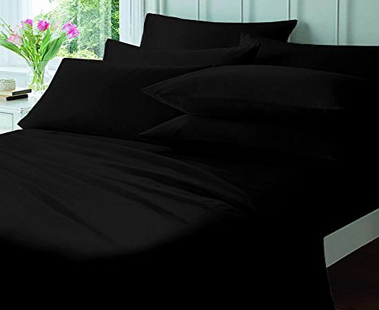 JOYSLEEP Love2Sleep EGYPTIAN COTTON 200 TC SINGLE DUVET COVER amp; PILLOWCASES SET HOTEL QUALITY - SINGLE BLACK