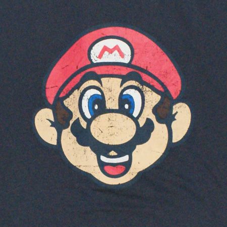 Joystick Junkies Super Mario Face Charcoal T-Shirt