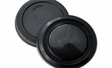 Jprocure Camera Body Cover and Rear Lens Cap For Olympus OM-1 OM-2 OM-3 OM-4 OM-10 Black