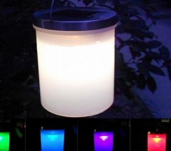 Jprocure Solar Power Hanging Cylinder Lanterns LED Landscape Path Outdoor Light --- Color:warm white