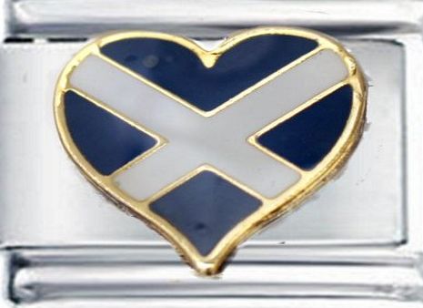 JSC Jewellery Scottish Flag Herat Enamel Italian Charm - fits Nomination Classic Bracelet - (Exclusive to Amazon)