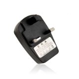 BLACK 3 PIN 500mA USB Power Adapter Mains Charger UK wall plug for MP3 players, ipods, mobile phones, PDAs and Digital Cameras etc