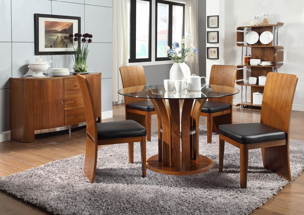 Curve Walnut Dining Table JF601 and 4