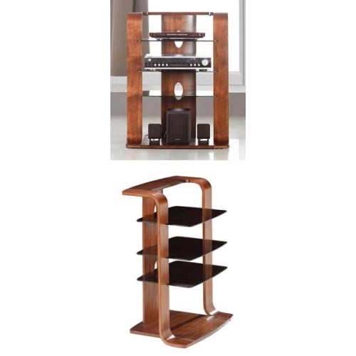 Jual Furnishings Ltd Jual Furnishings Caleb Black Glass Hi-fi Unit in