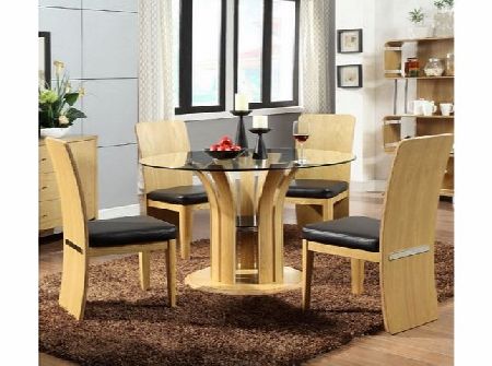 Jual Furnishings Ltd Jual Furnishings Curve Dining Set in Oak