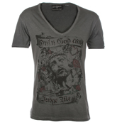 Judas Sinned Grey V-Neck T-Shirt