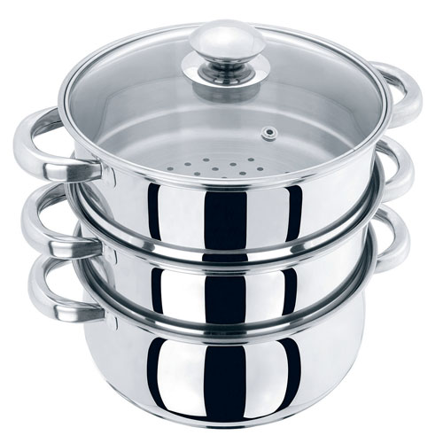 3 Tier Stainless Steel Steamer 18cm