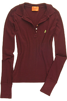 Cotton polo top with dog motif