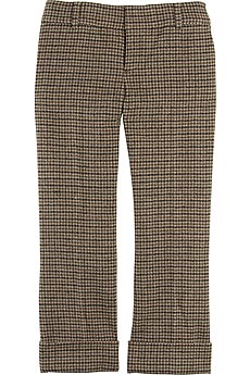 Cropped houndstooth pants