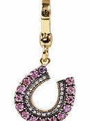 Juicy Couture Gold-tone and pink crystal charm earrings