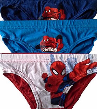 Jujak Boys Ultimate Spiderman Design 2 Briefs Pants Underpants Underwear - 3 Pack - Official Licenced 100 Cotton (2 - 3 Years)