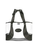 Invisibile - PVC and Black Leather Large Tote Bag