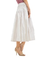 Julia Coccoand#39; White Scalloped Edge Peasant Skirt