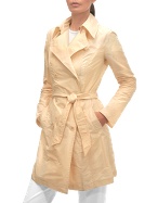 Julia Coccoand#39; Women` Pale Peach Lightweight Belted Trench Coat
