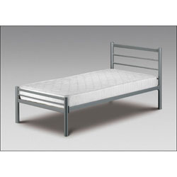 Julian Bowen Alpen 3ft Single Bedstead - Aluminium Finish