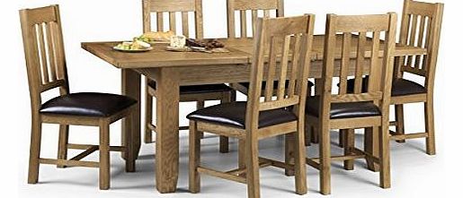 Julian Bowen Astoria Oak Extending Dining Table Set with 6 Chairs, Light Oak
