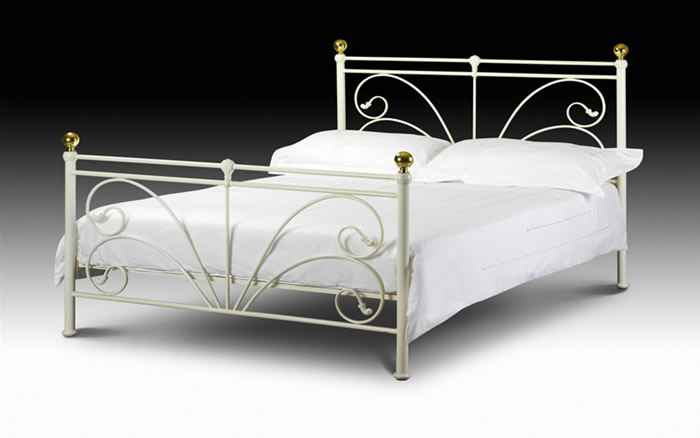 Julian Bowen Beds Cadiz 4ft 6 Double Ivory Metal Bed