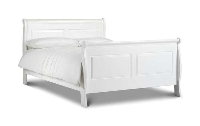 Cordoba Sleigh 4ft6 Double Stone White Bedstead