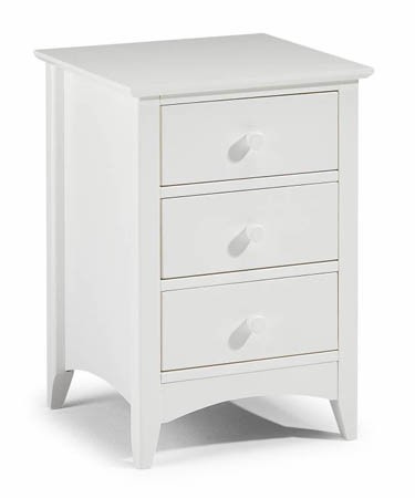 Julian Bowen Cameo Bedside Chest of Drawers - White