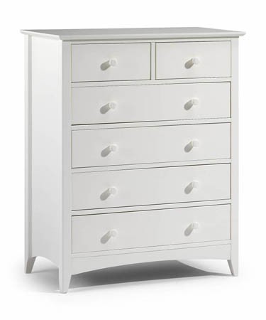 Julian Bowen Cameo White 4 2 Chest of Drawers - White