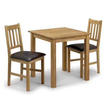 Julian Bowen Cara Solid Oak Square 2 Seater Dining Set