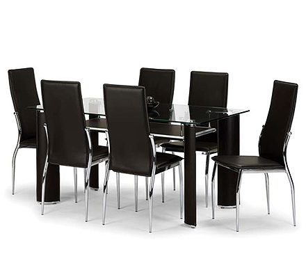 Chicago Rectangular Dining Set with Glass Top