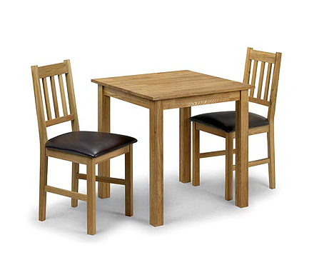 Julian Bowen Coxmoor Solid Oak Square 2 Seater Dining Set