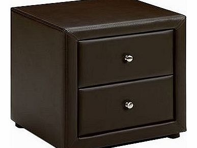 Julian Bowen Faux Leather Bedroom Bedside Table Lamp Table Leather Bedside 2 Drawer Table